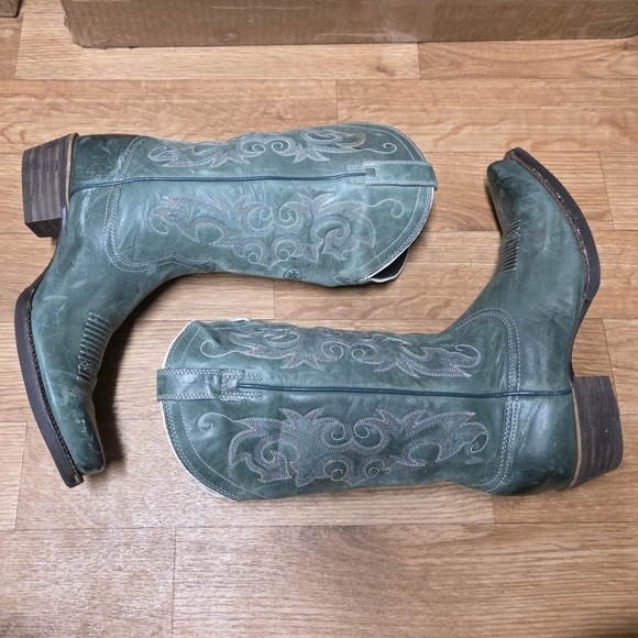Ariat Western Cowboy Boots Womens Size 7.5 Green Teal - Picture 2 of 8